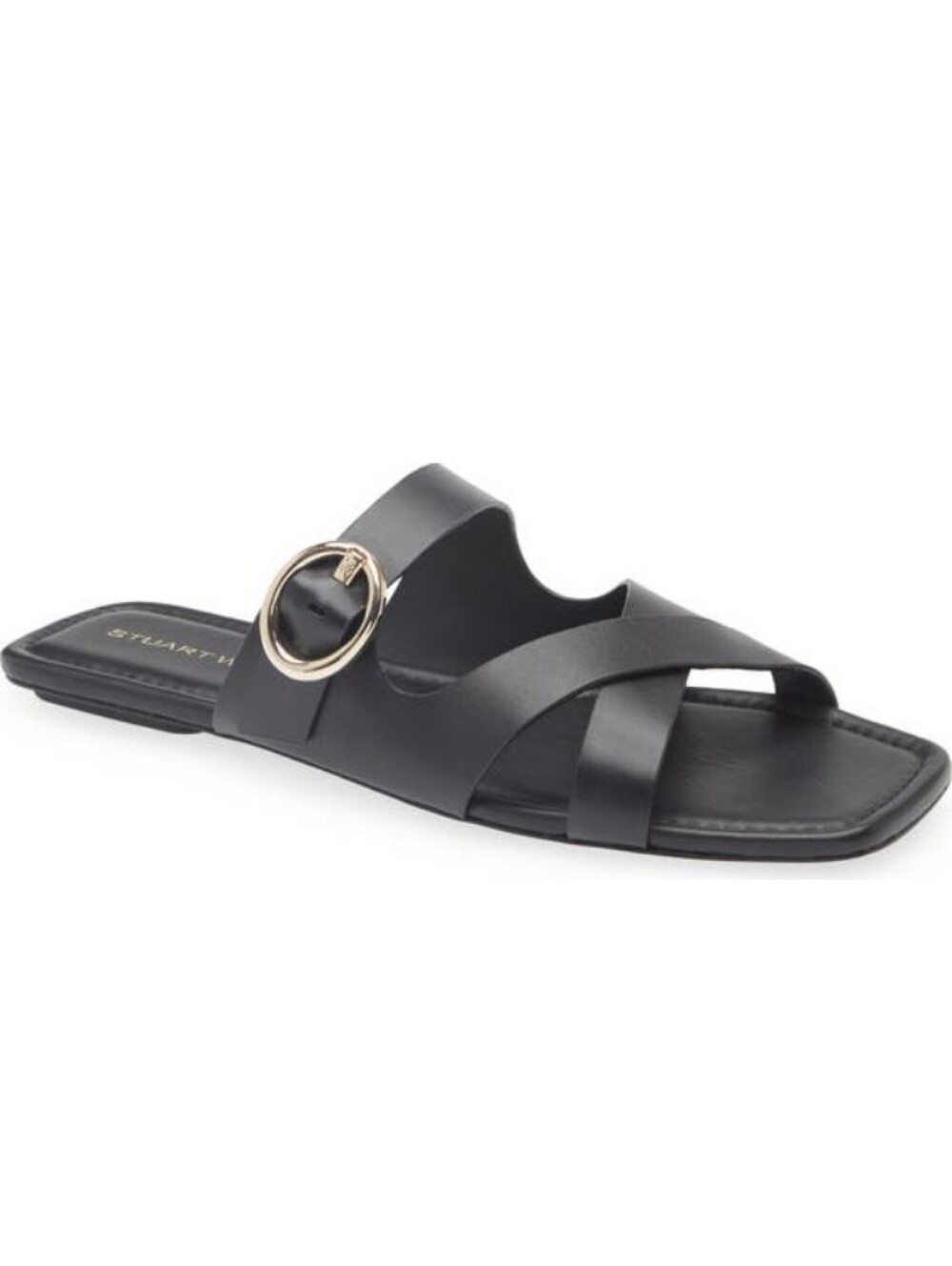 Stuart Weitzman Villa Slide Leather Sandal